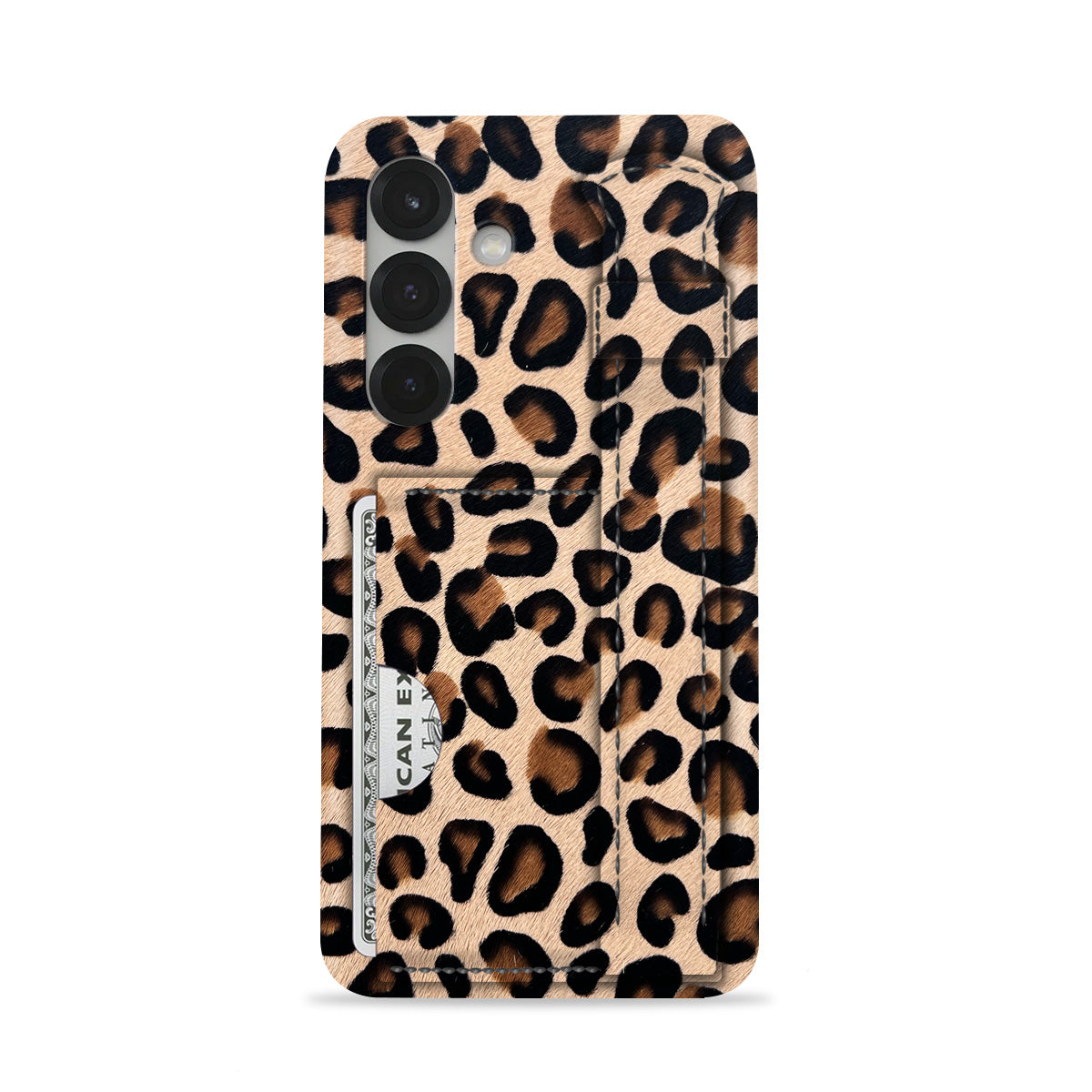 Galaxy S25 Leather Case — Leopard Handle Cardholder