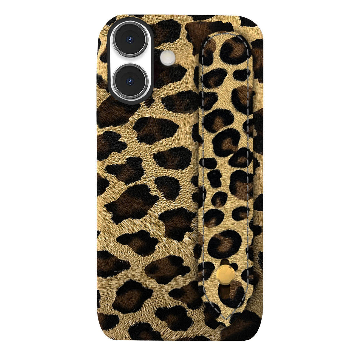 iPhone 16 Leather Case — Leopard Handle