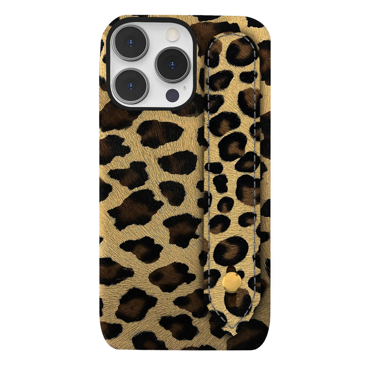 iPhone 16 Pro Max Leather Case — Leopard Handle