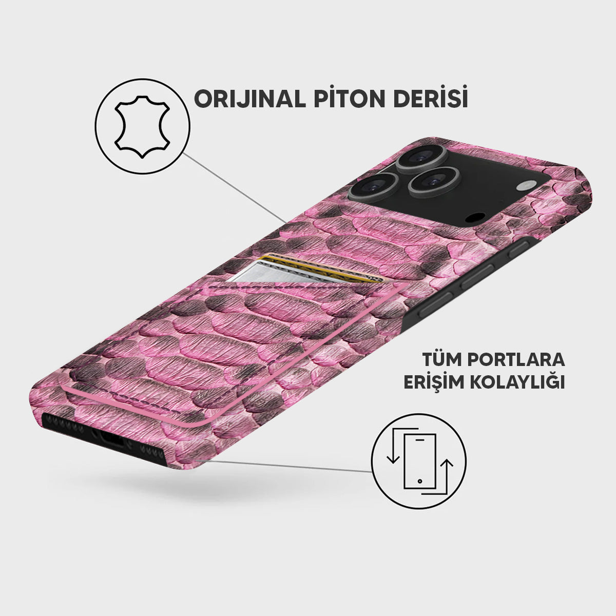 iPhone 18 Pro Max Leather Case — Piton Cardholder
