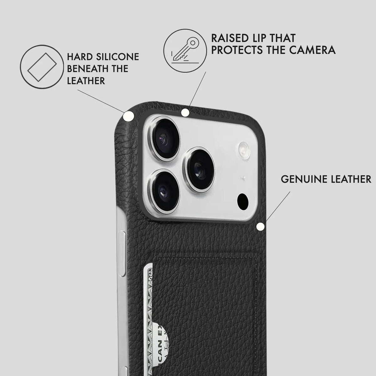 iPhone 18 Pro Max Leather Case — Ashe Cardholder