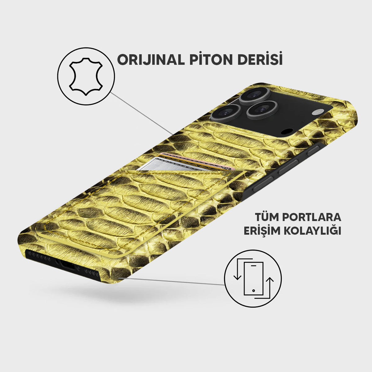 iPhone 18 Pro Leather Case — Piton Cardholder