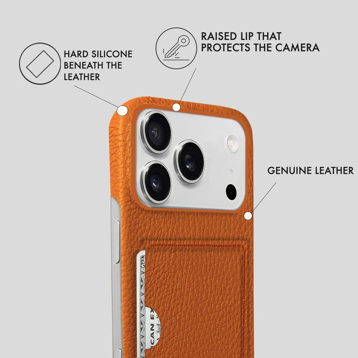 iPhone 18 Pro Max Leather Case — Ashe Cardholder
