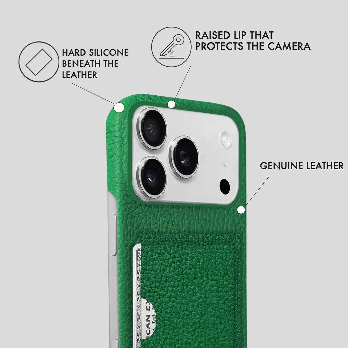 iPhone 18 Pro Leather Case — Ashe Cardholder