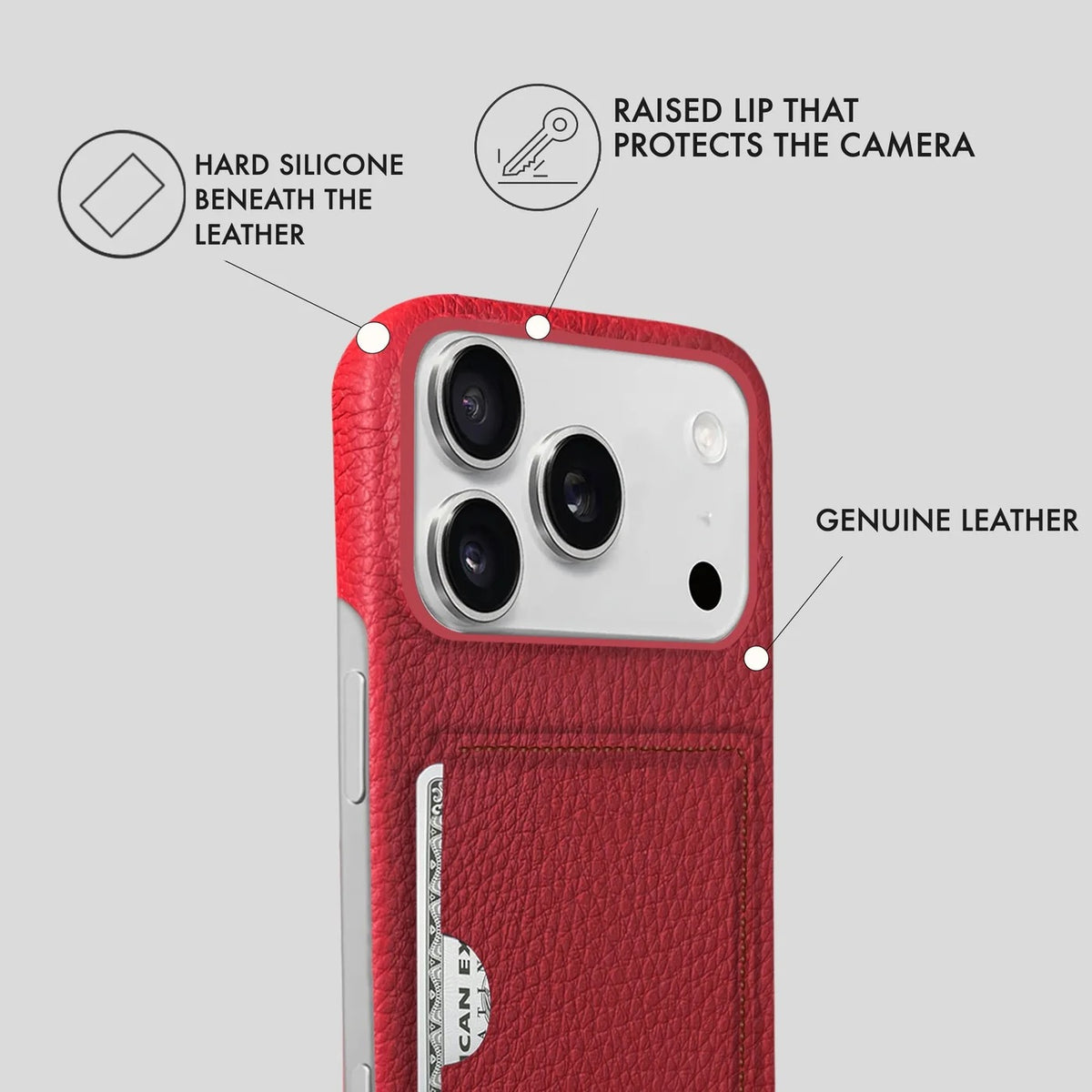 iPhone 18 Pro Max Leather Case — Ashe Cardholder