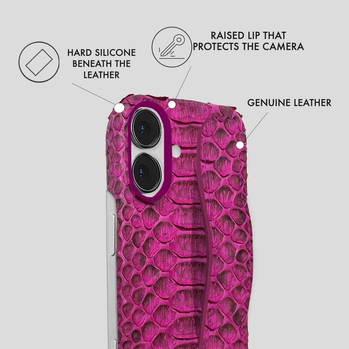 iPhone 16 Plus Leather Case — Piton Handle