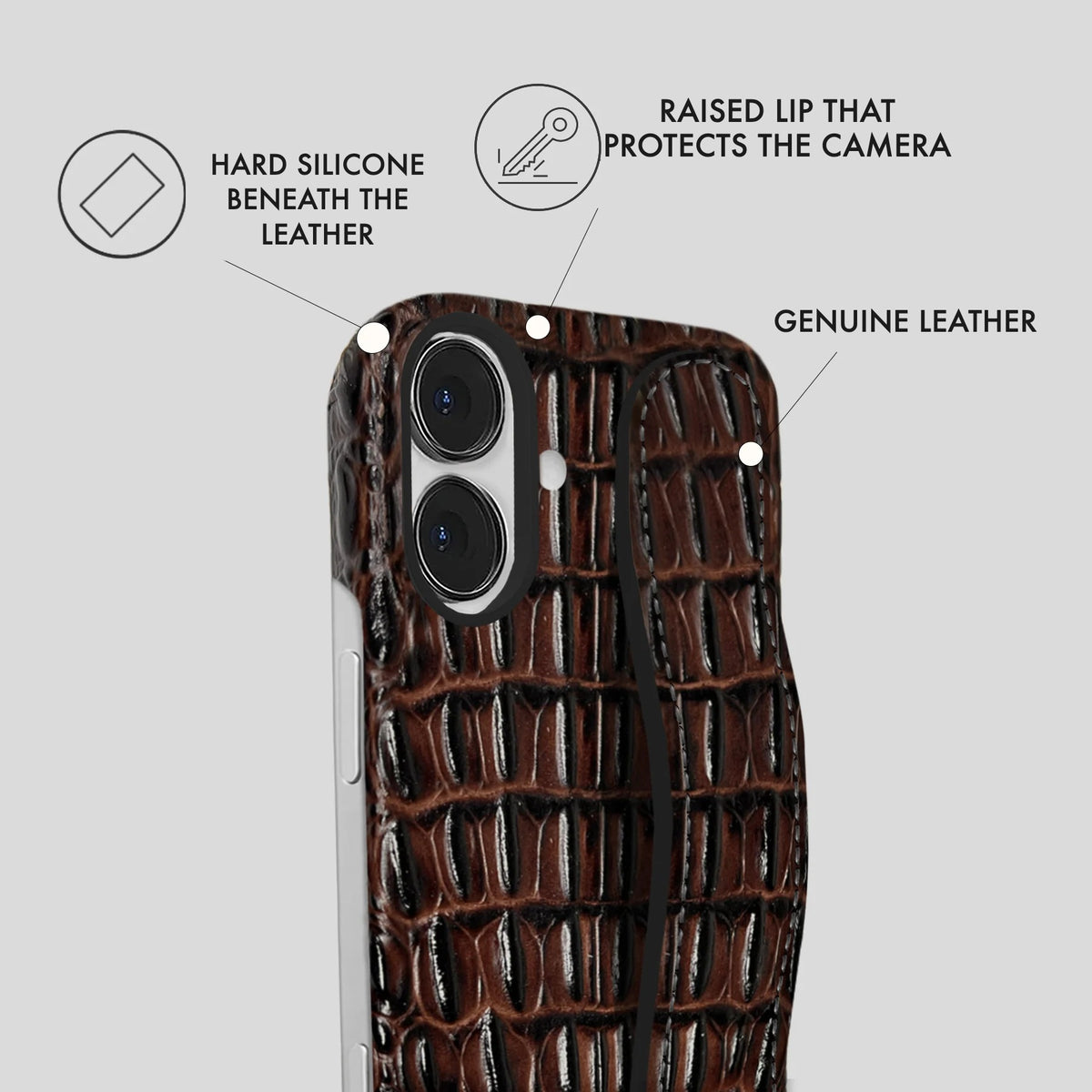 iPhone 16 Plus Leather Case — Titan Handle
