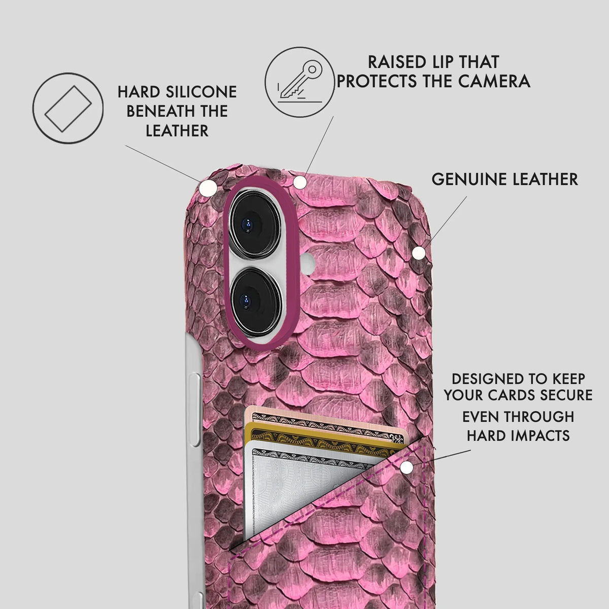 iPhone 16 Plus Leather Case — Piton Cardholder