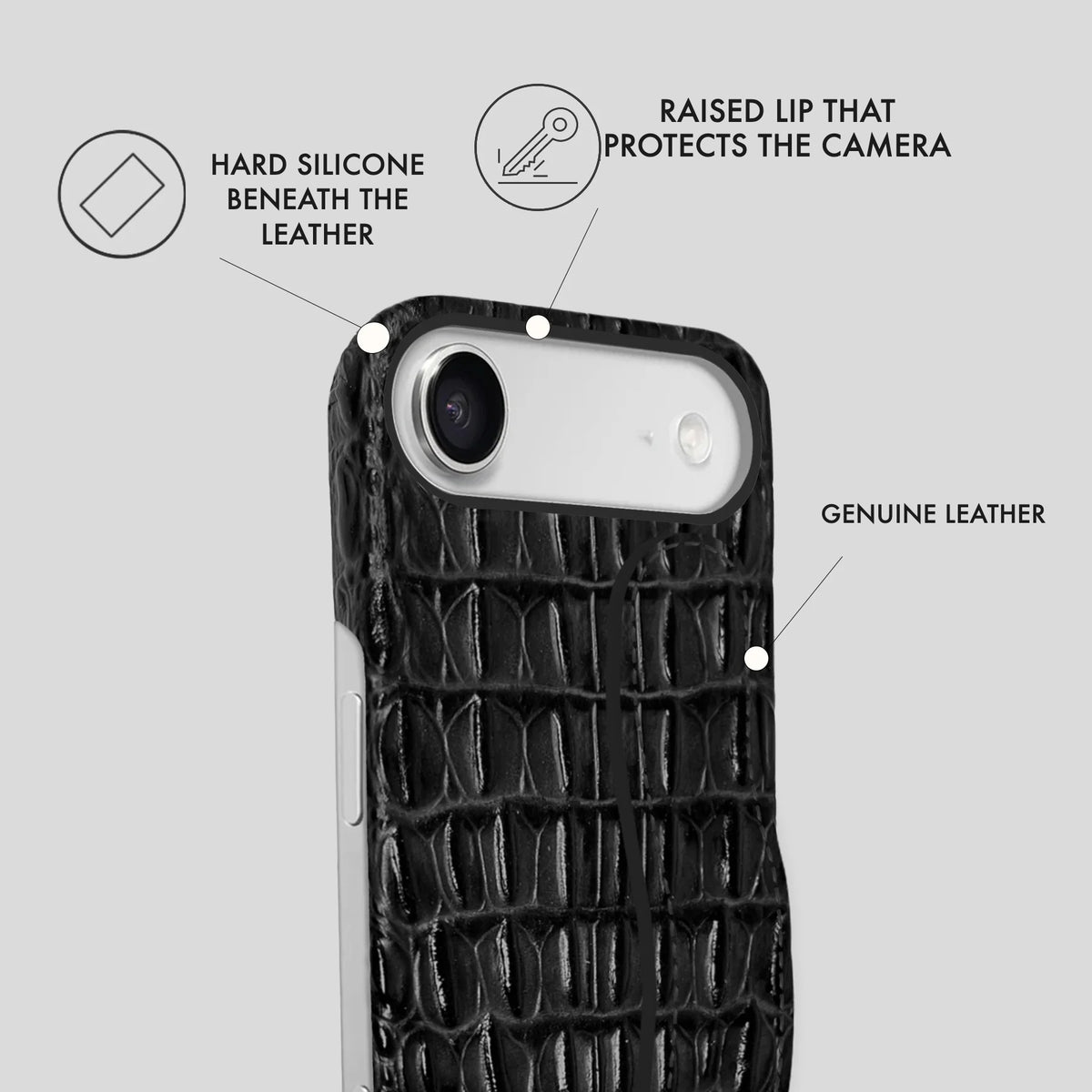 iPhone 17 Air Leather Case — Titan Handle