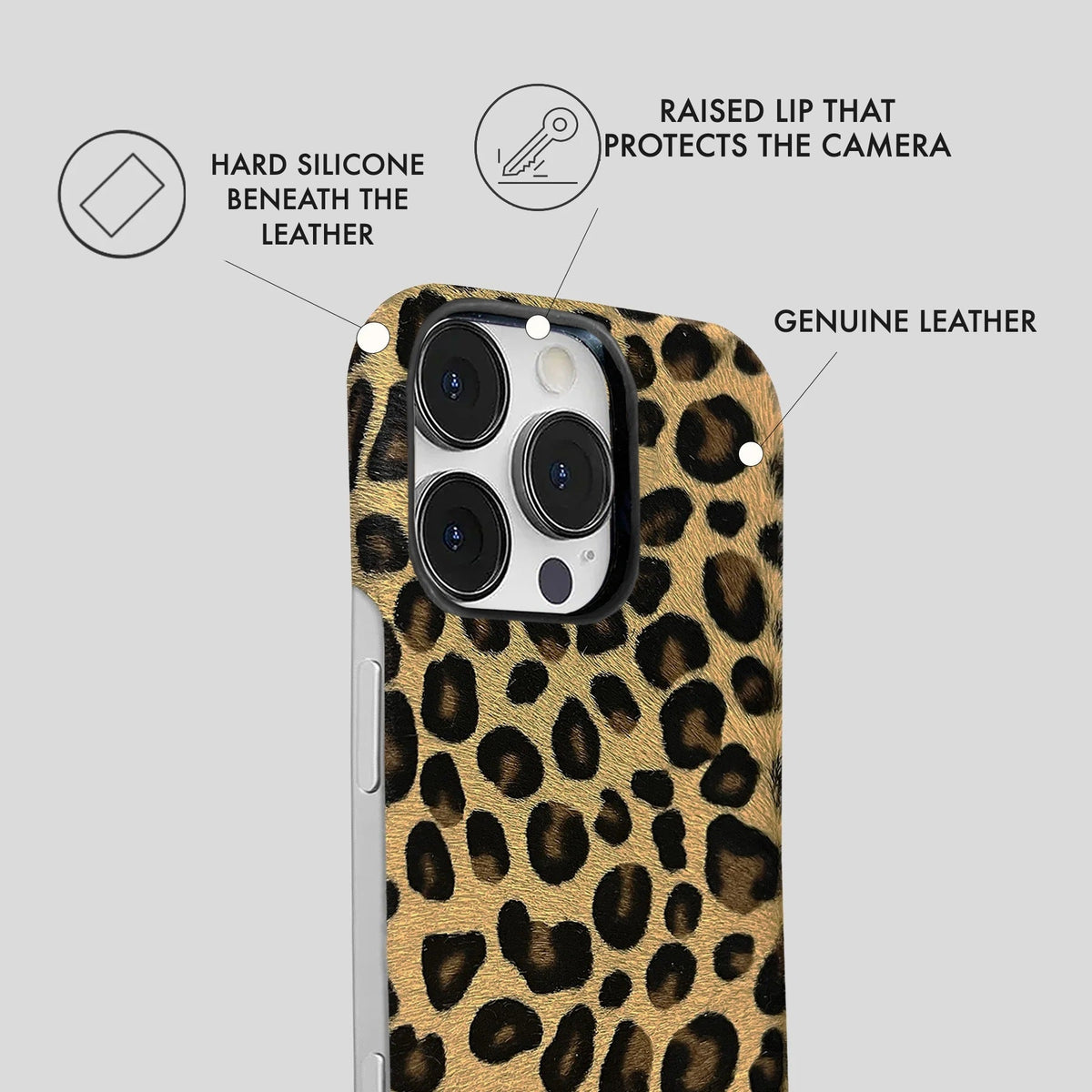 iPhone 17 Pro Max Leather Case — Leopard