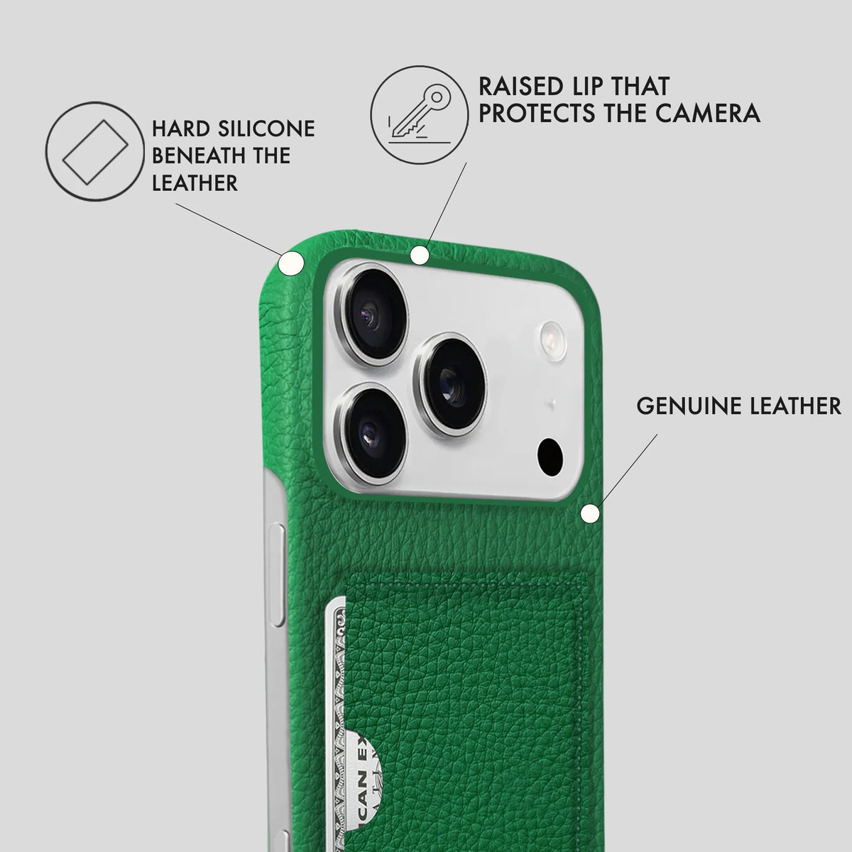 iPhone 17 Pro Leather Case — Ashe Cardholder