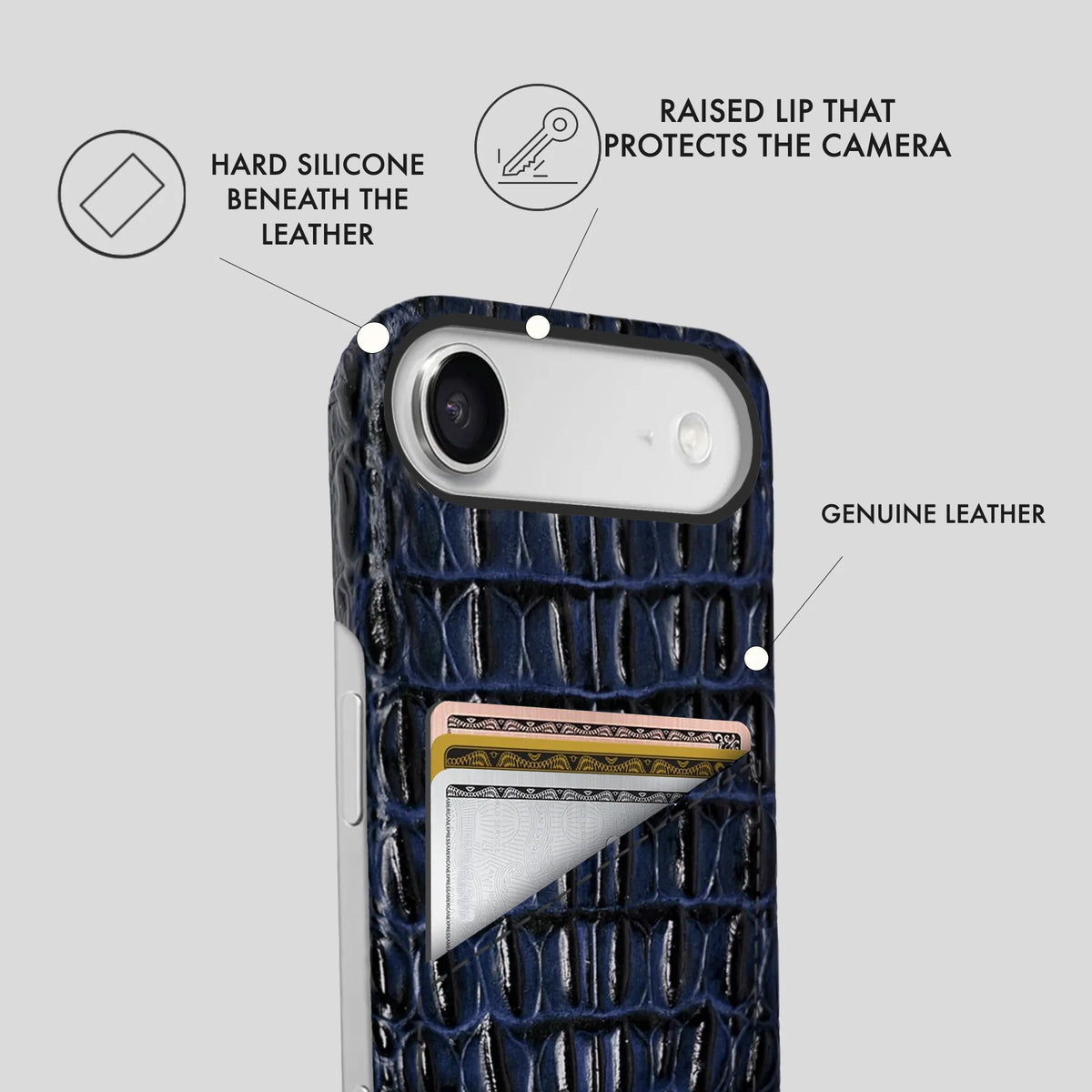 iPhone 17 Air Leather Case — Titan Cardholder