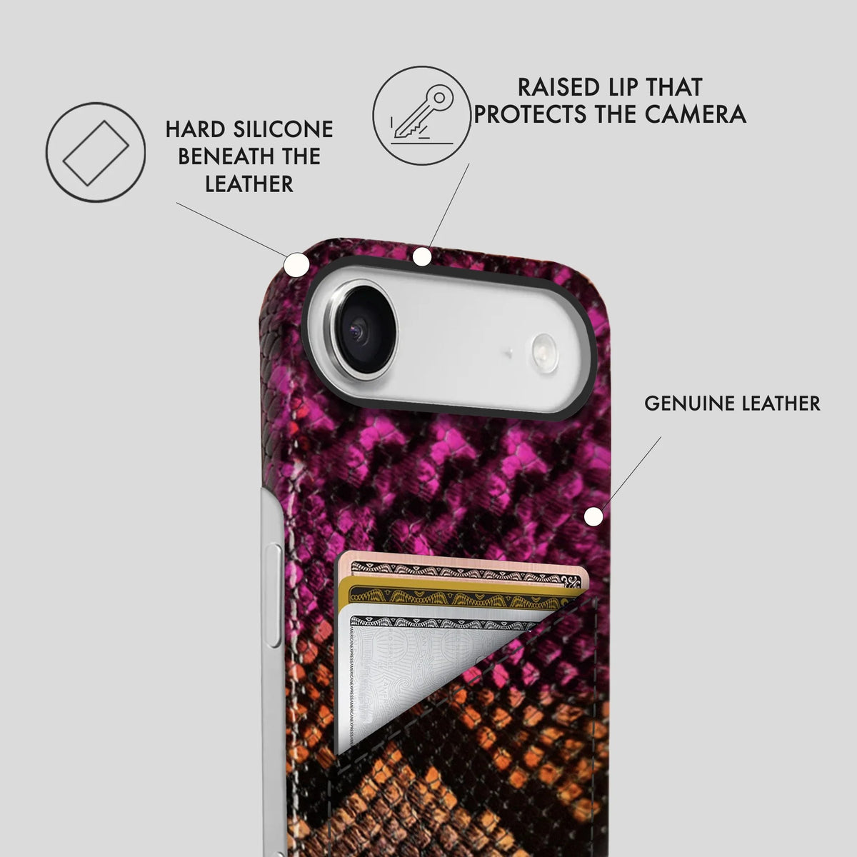 iPhone 17 Air Leather Case — Elise Cardholder