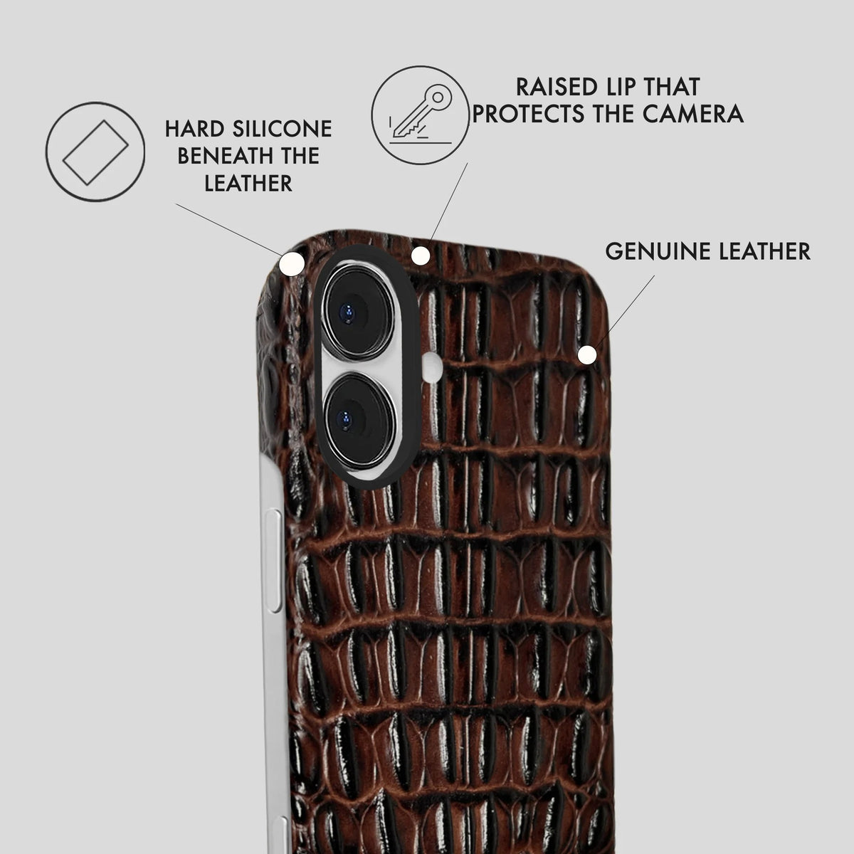 iPhone 16 Plus Leather Case — Titan