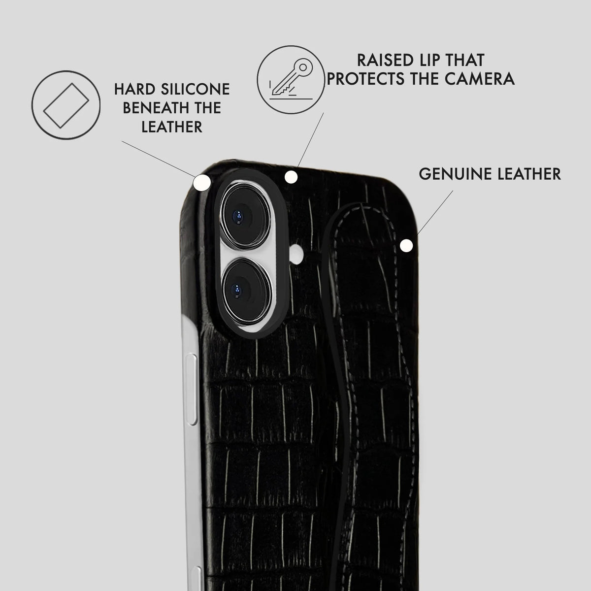 iPhone 16 Plus Leather Case — Vega Handle