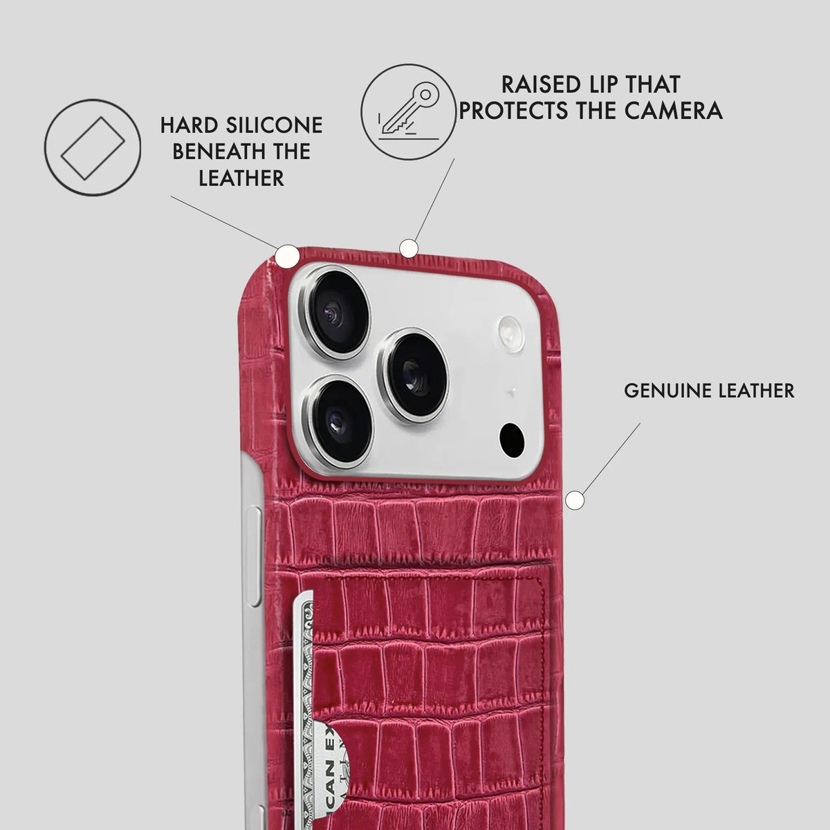 iPhone 18 Pro Leather Case — Vega Cardholder