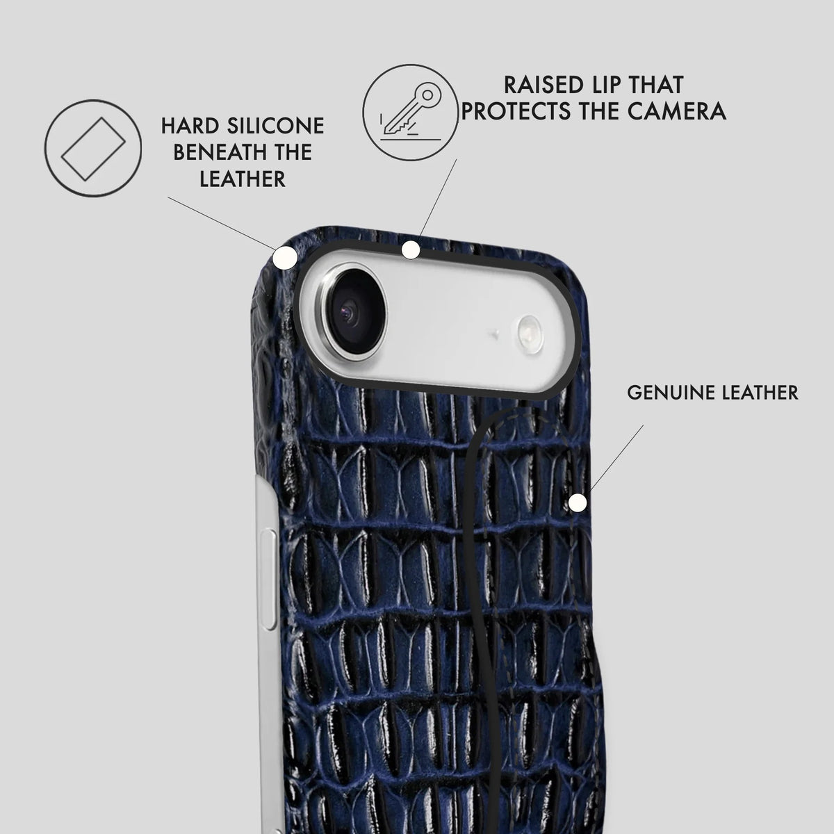 iPhone 17 Air Leather Case — Titan Handle