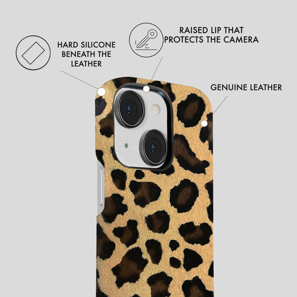 iPhone 13 Leather Case — Leopard