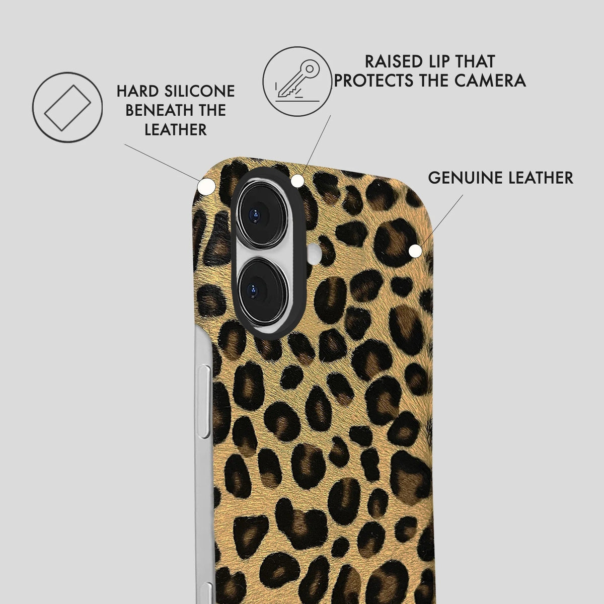 iPhone 17 Air Leather Case — Leopard