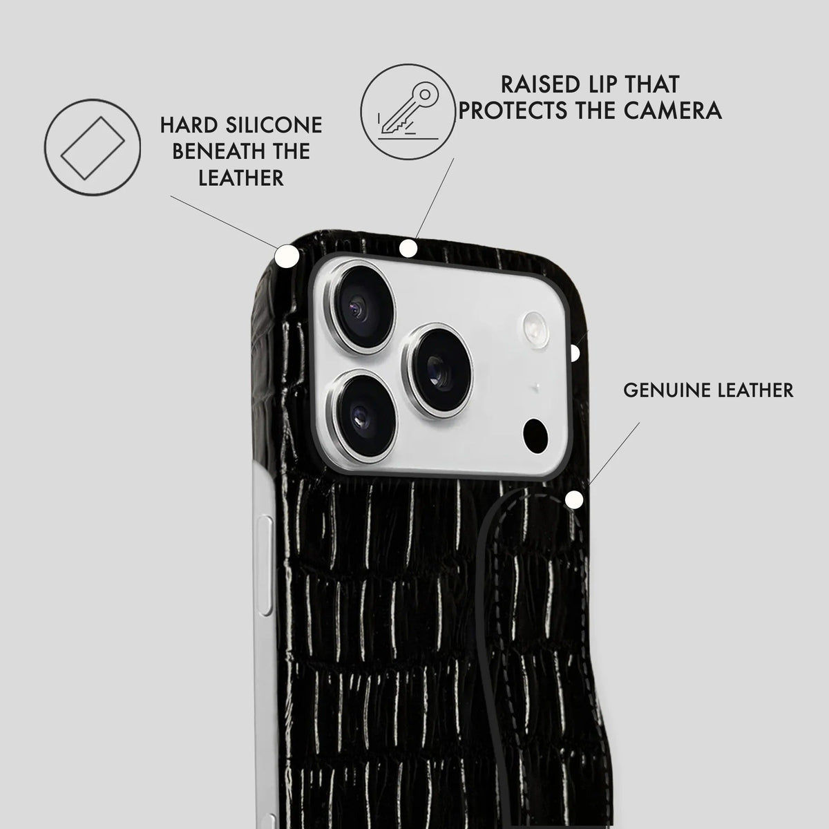 iPhone 18 Pro Leather Case — Vega Handle