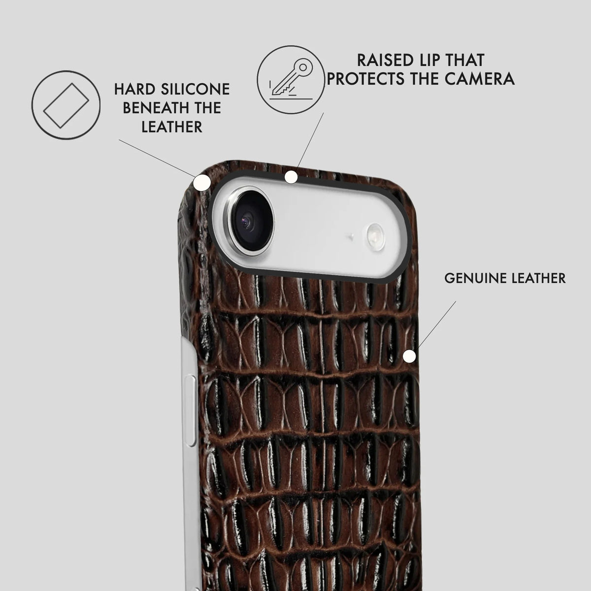 iPhone 17 Air Leather Case — Titan