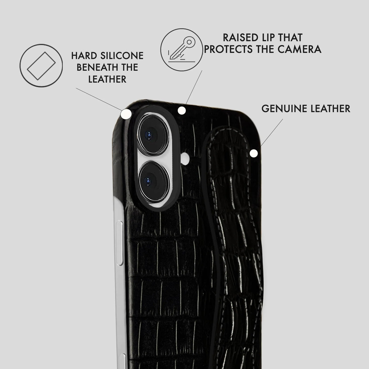 iPhone 16 Plus Leather Case — Vega Handle