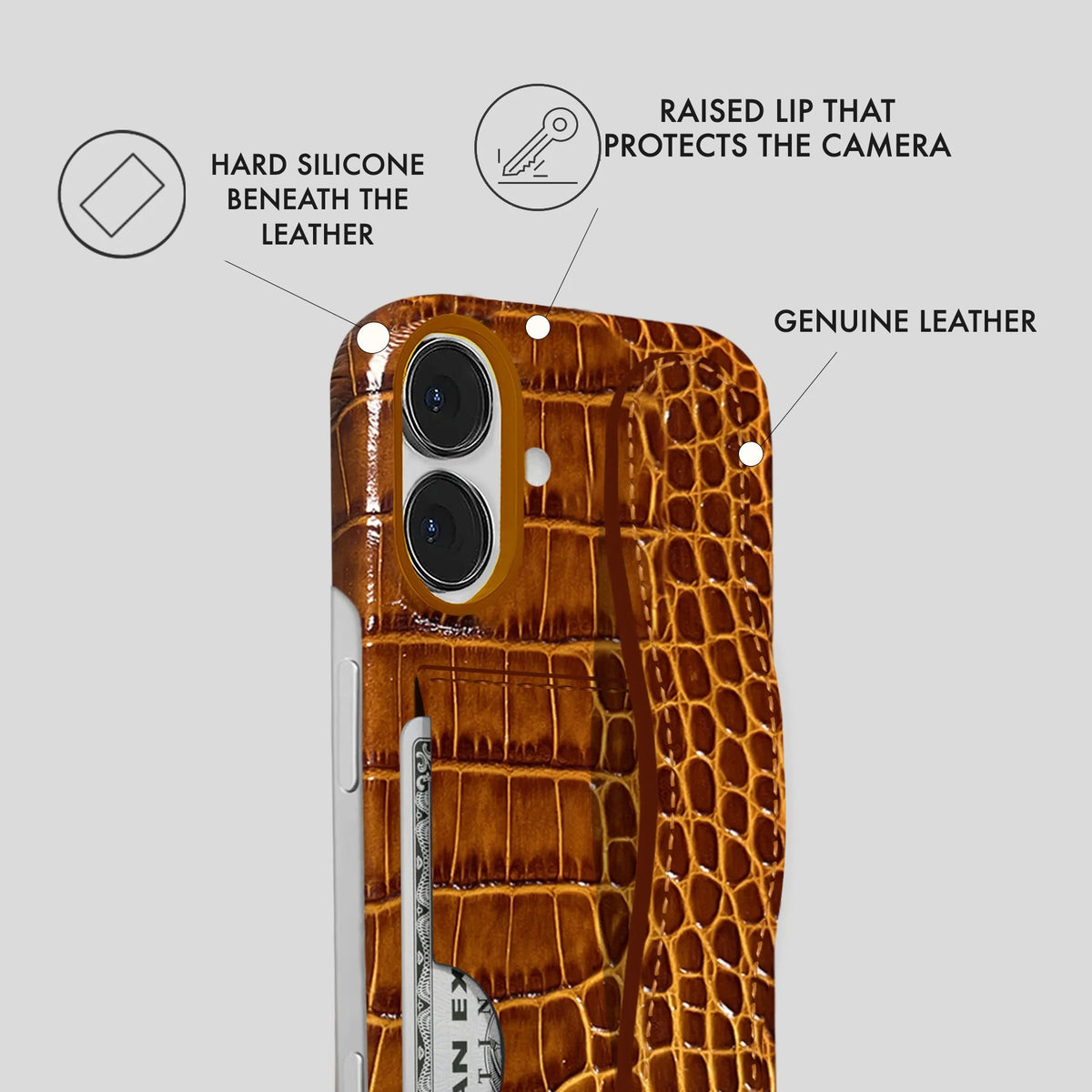 iPhone 16 Plus Leather Case — Neo Handle Cardholder