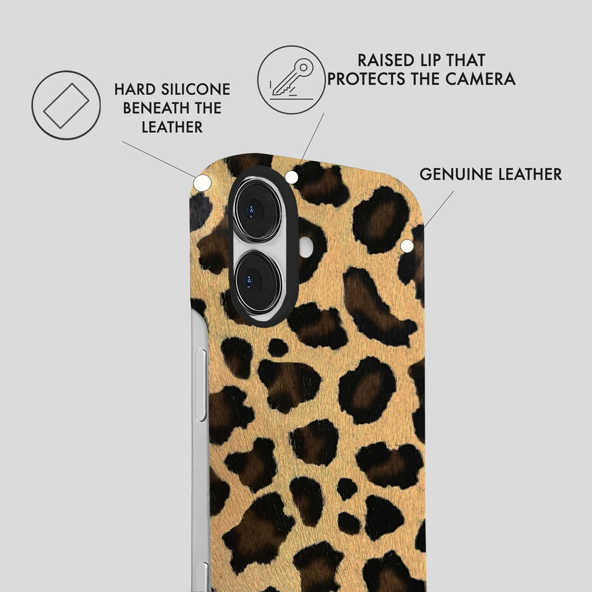 iPhone 17 Air Leather Case — Leopard