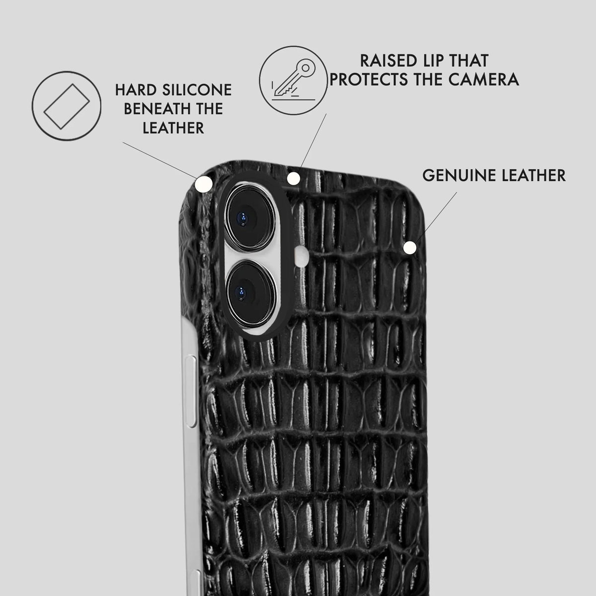 iPhone 16 Plus Leather Case — Titan
