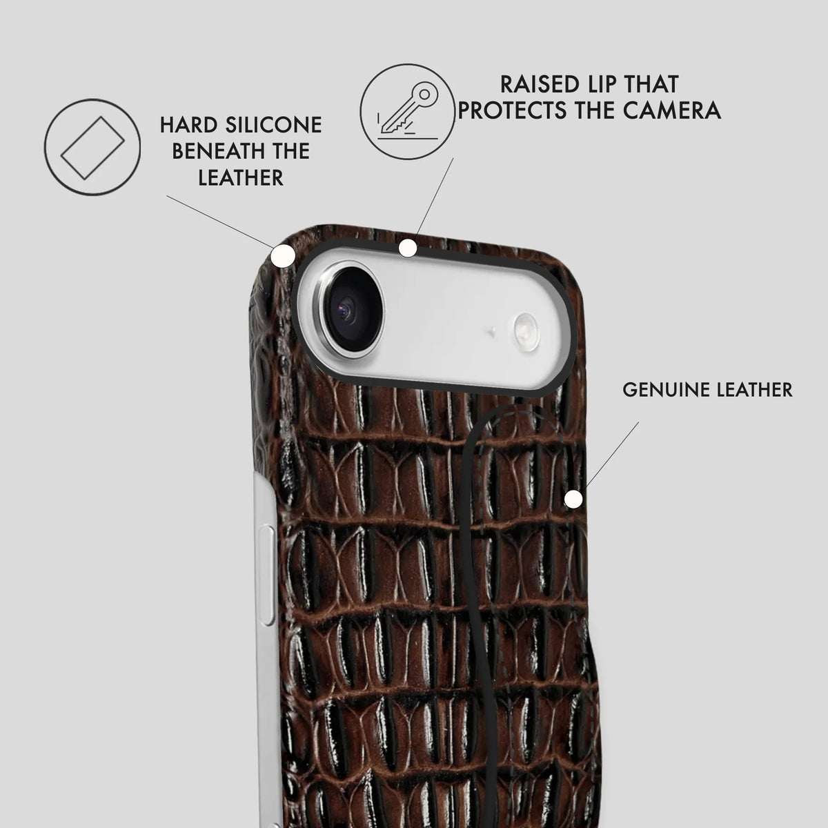 iPhone 17 Air Leather Case — Titan Handle