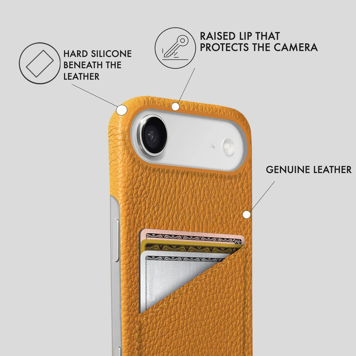 iPhone 17 Air Leather Case — Ashe Cardholder