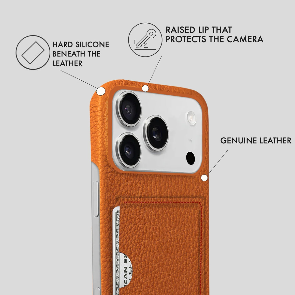 iPhone 17 Pro Leather Case — Ashe Cardholder
