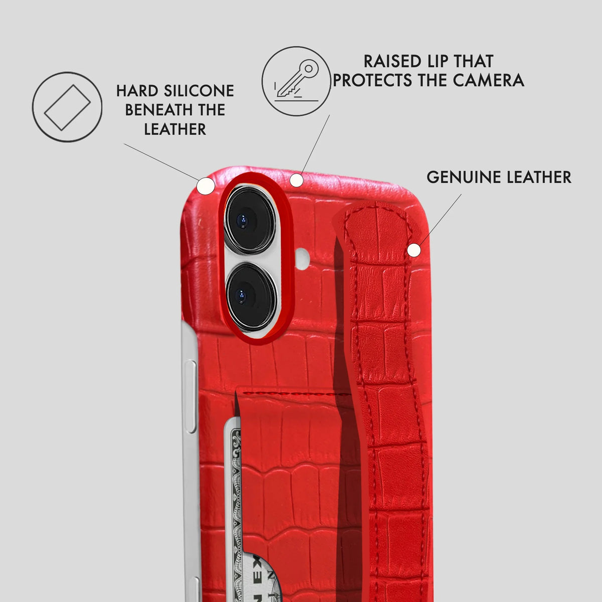 iPhone 16 Leather Case — Vega Handle Cardholder