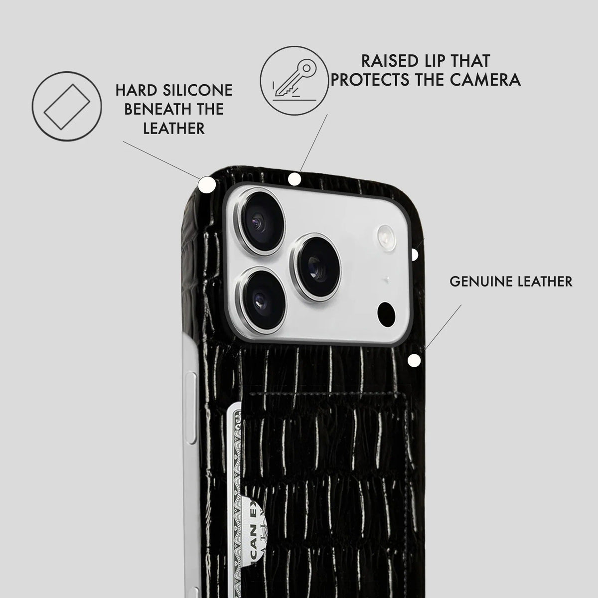 iPhone 18 Pro Max Leather Case — Vega Cardholder