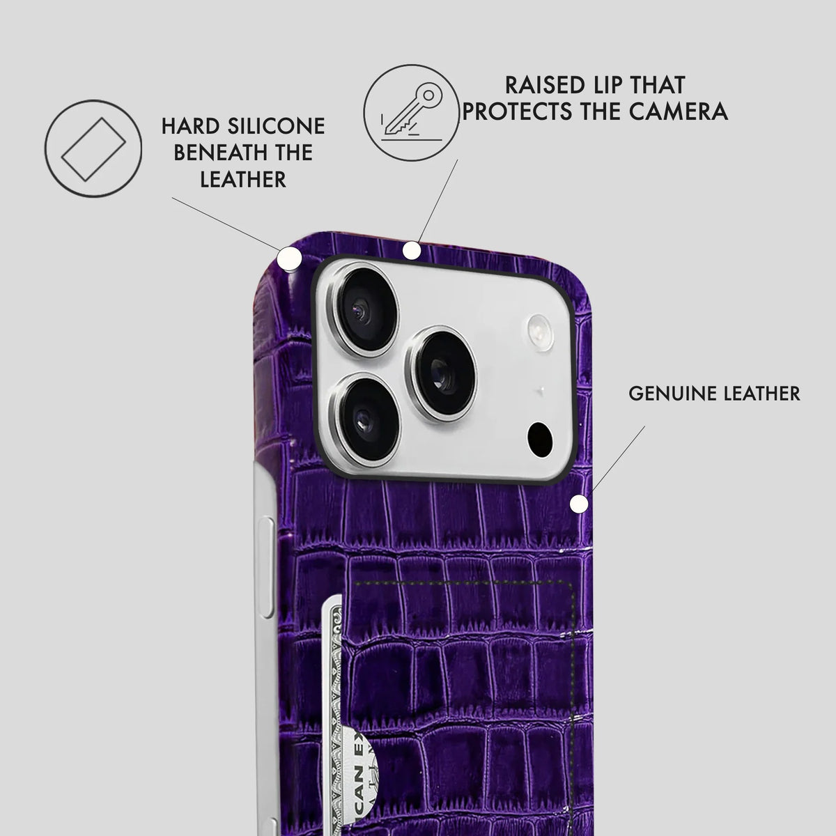 iPhone 17 Pro Leather Case — Vega Cardholder