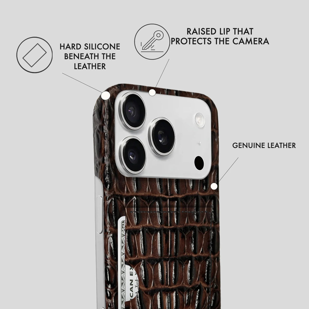 iPhone 17 Pro Leather Case — Titan Cardholder