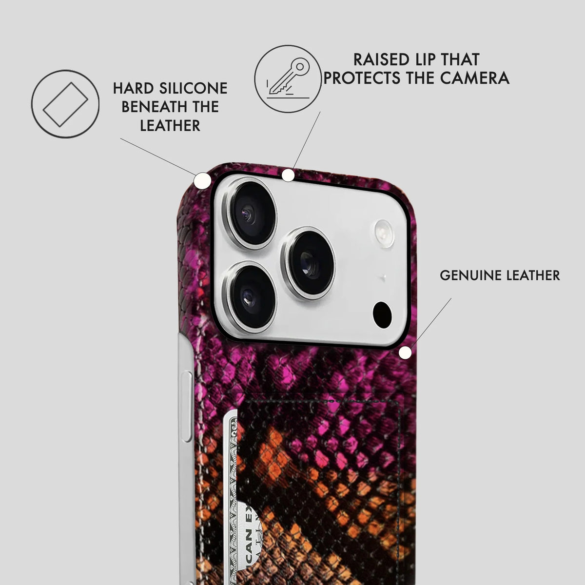 iPhone 17 Pro Max Leather Case — Elise Cardholder
