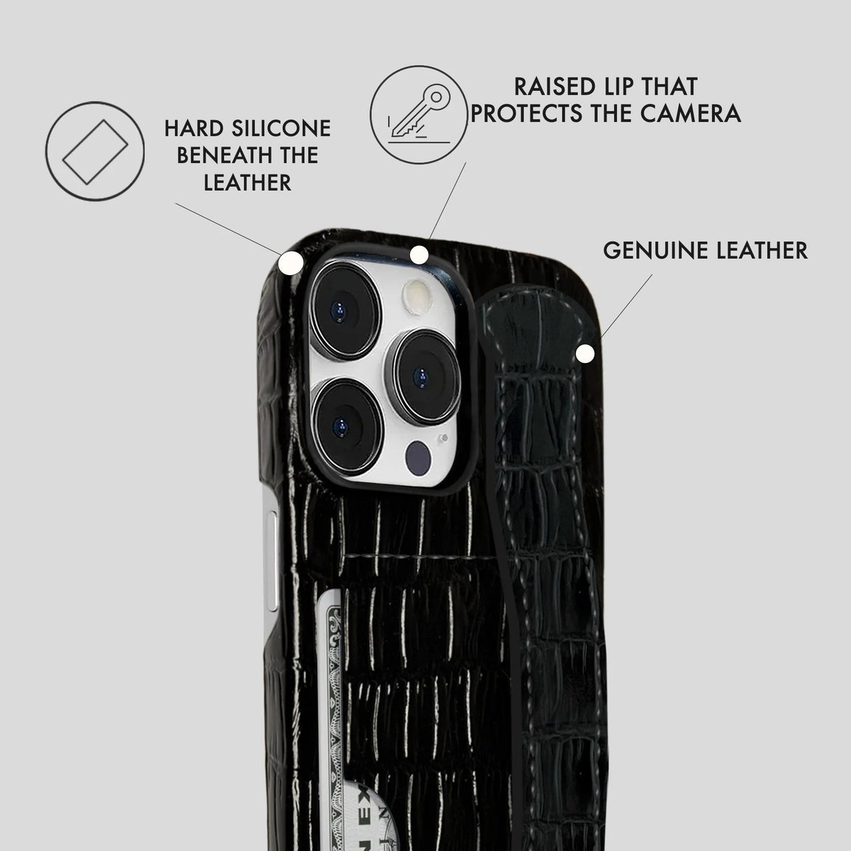 iPhone 13 Pro Max Leather Case — Vega Handle Cardholder