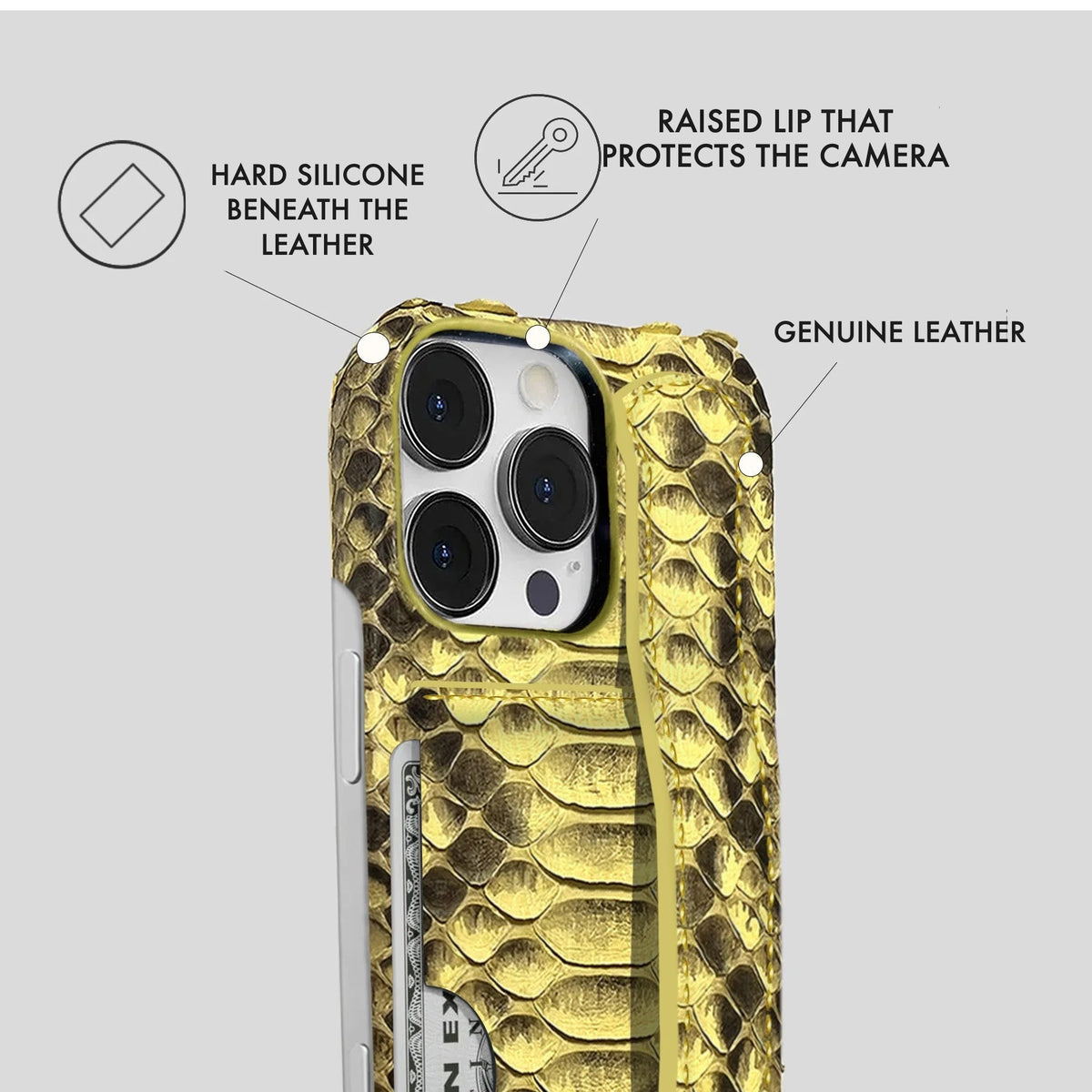 iPhone 16 Pro Leather Case — Piton Handle Cardholder