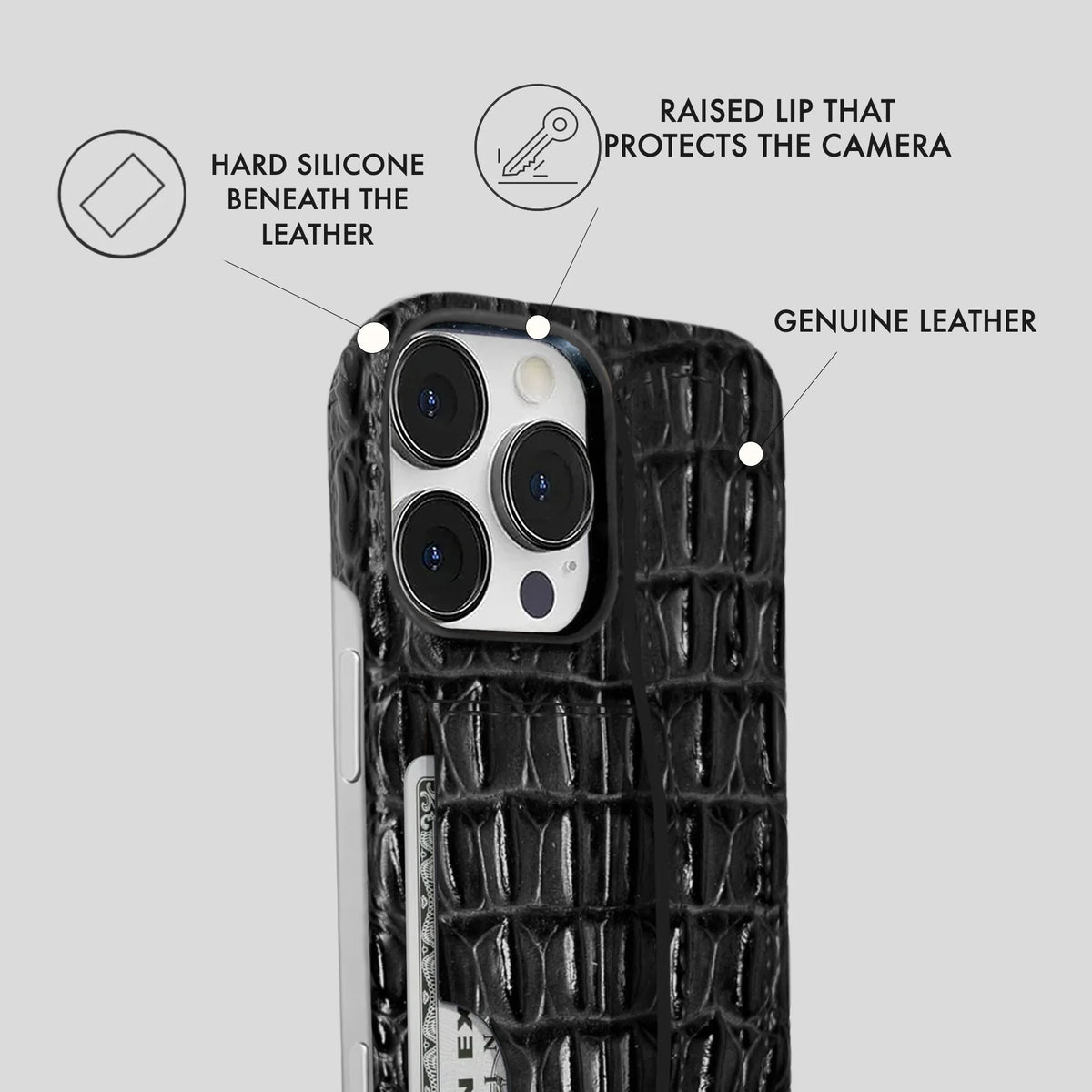 iPhone 16 Pro Max Leather Case — Titan Handle Cardholder