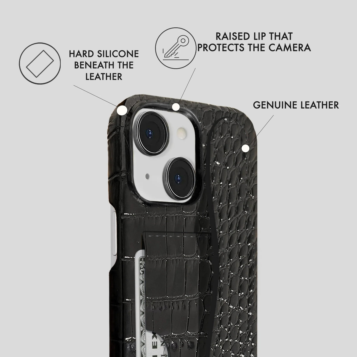 iPhone 14 Plus Leather Case — Neo Handle Cardholder