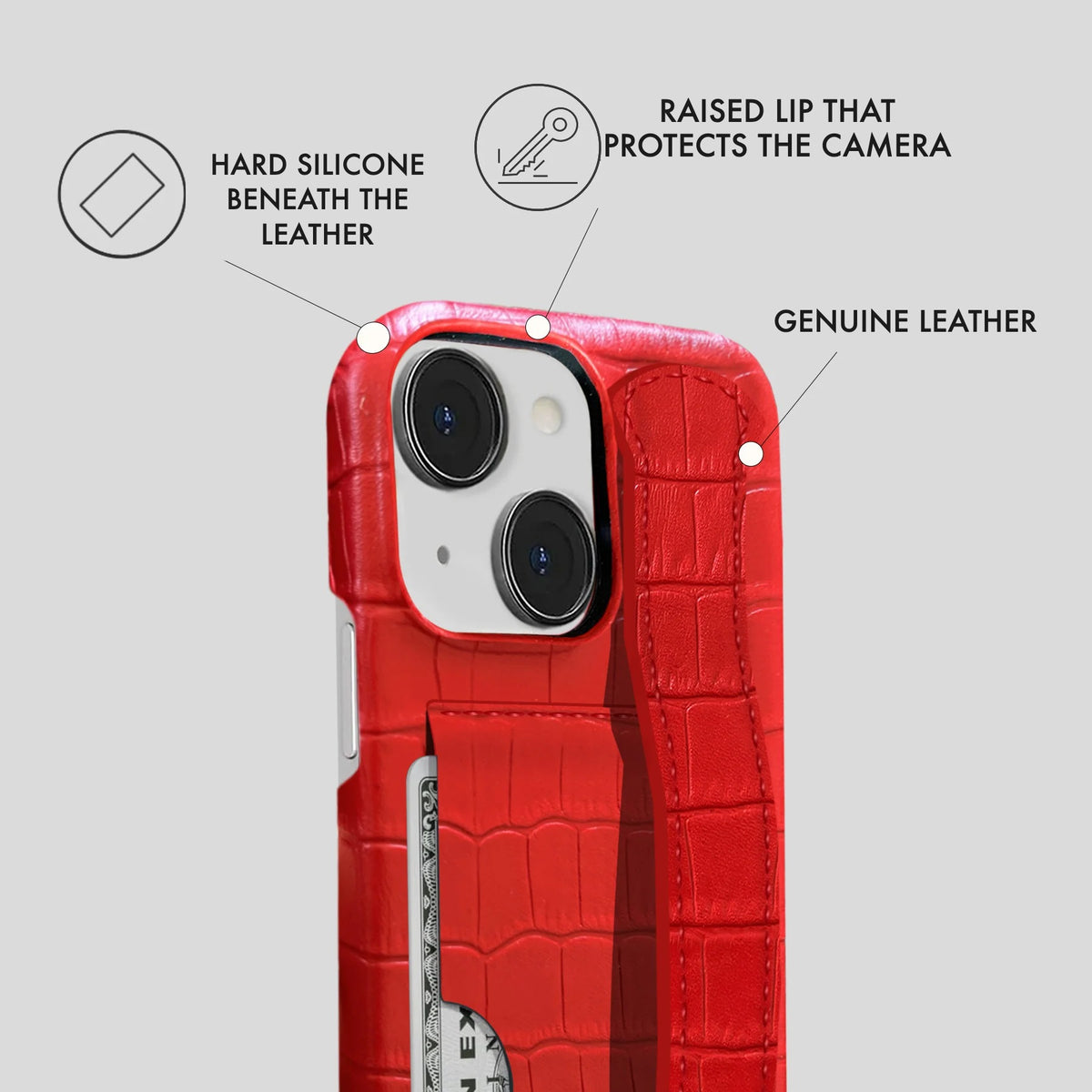 iPhone 14 Leather Case — Vega Handle Cardholder
