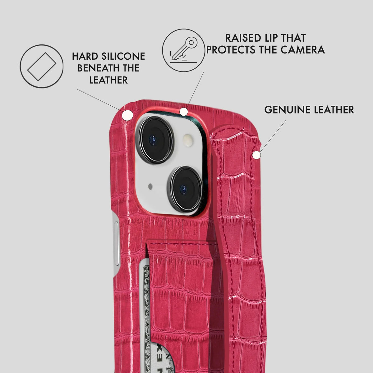 iPhone 14 Leather Case — Vega Handle Cardholder