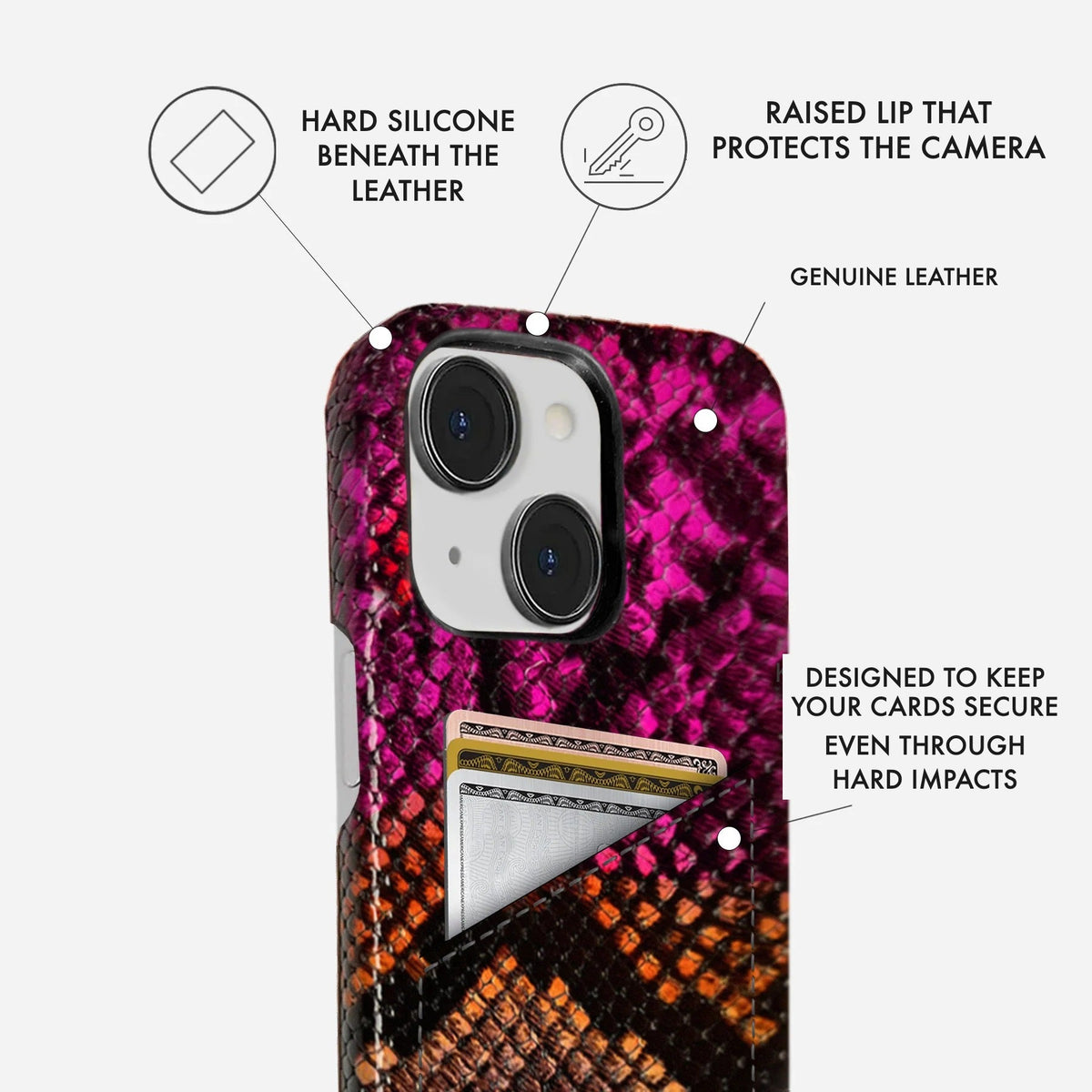 iPhone 17 Leather Case — Elise Cardholder