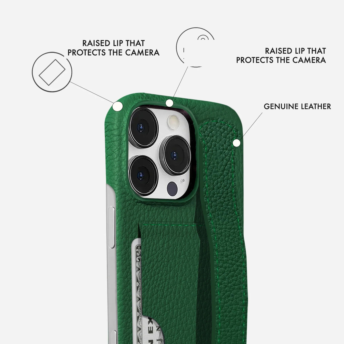 iPhone 16 Pro Leather Case — Ashe Handle Cardholder