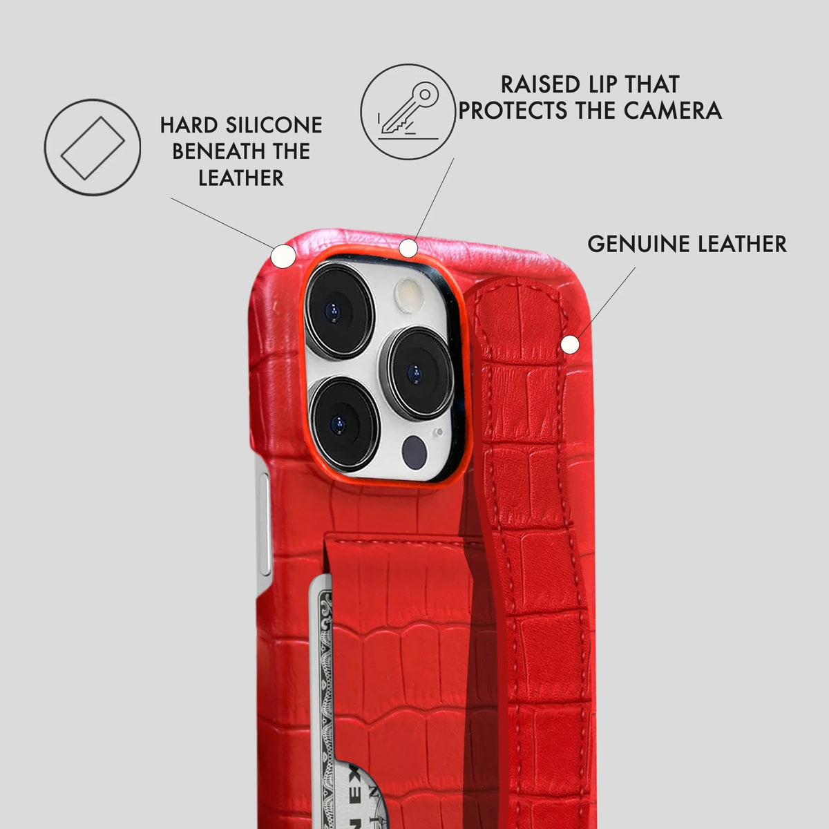 iPhone 13 Pro Max Leather Case — Vega Handle Cardholder