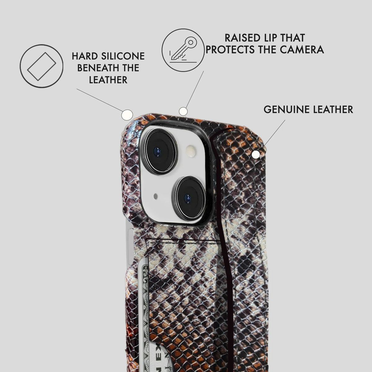 iPhone 13 Leather Case — Elise Handle Cardholder
