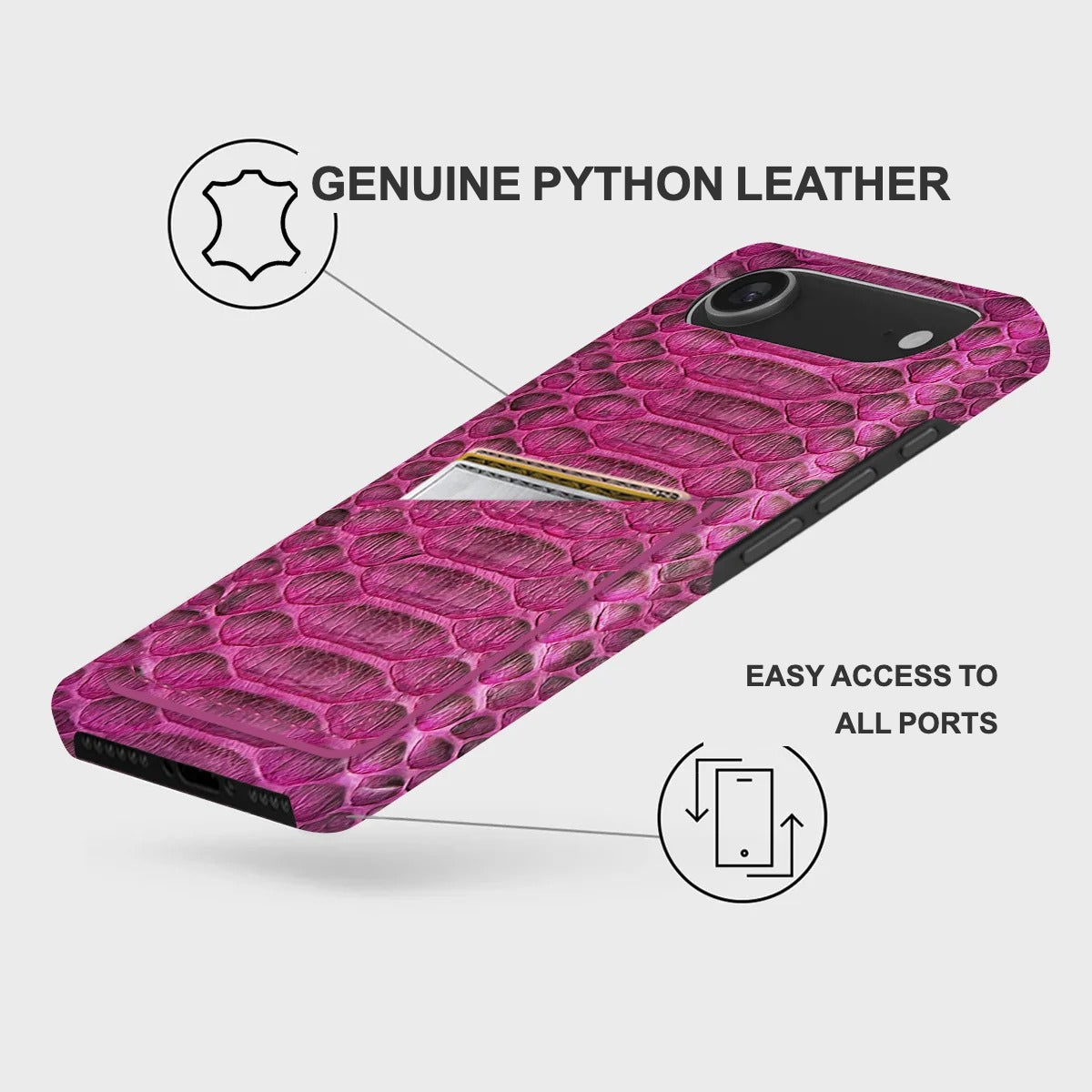iPhone 17 Air Leather Case — Piton Cardholder