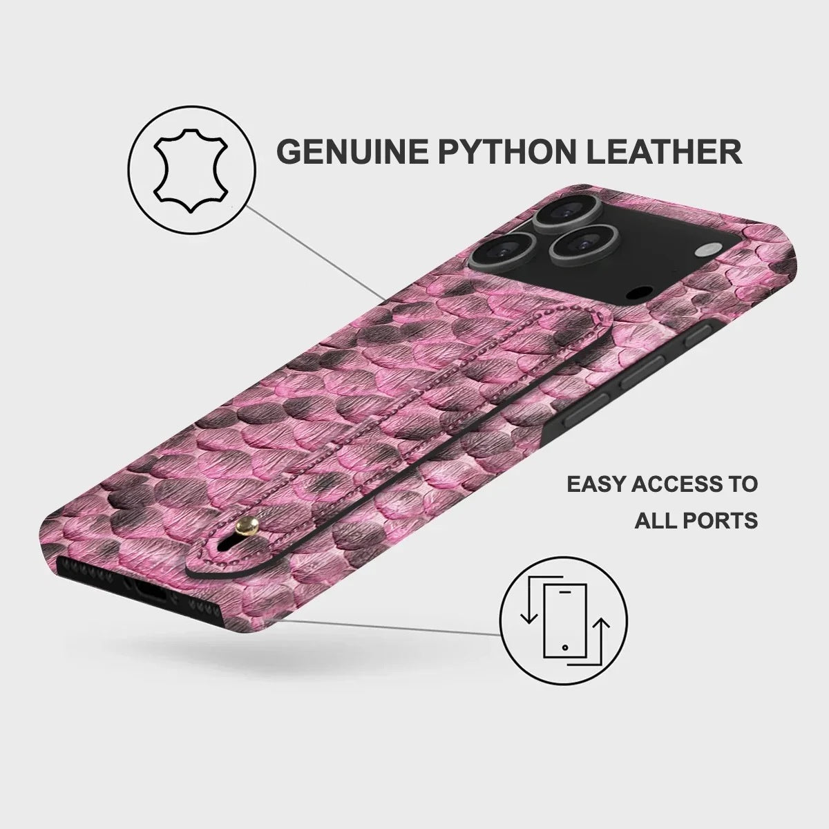 iPhone 17 Pro Python Leather Case — Python Handle