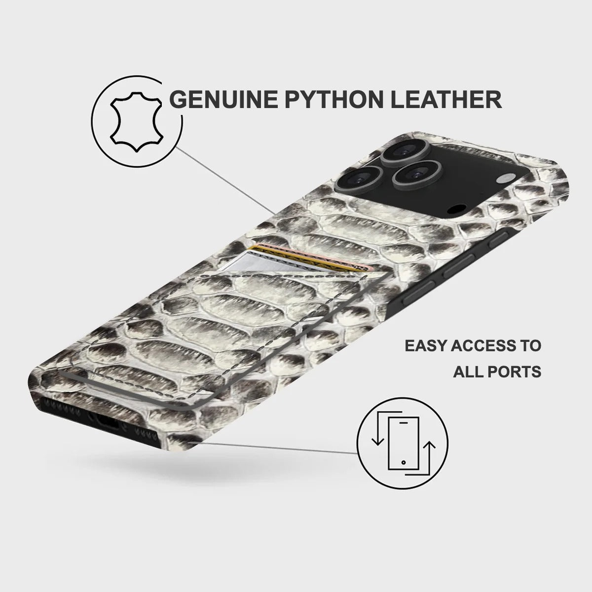 iPhone 17 Pro Max Leather Case — Piton Cardholder